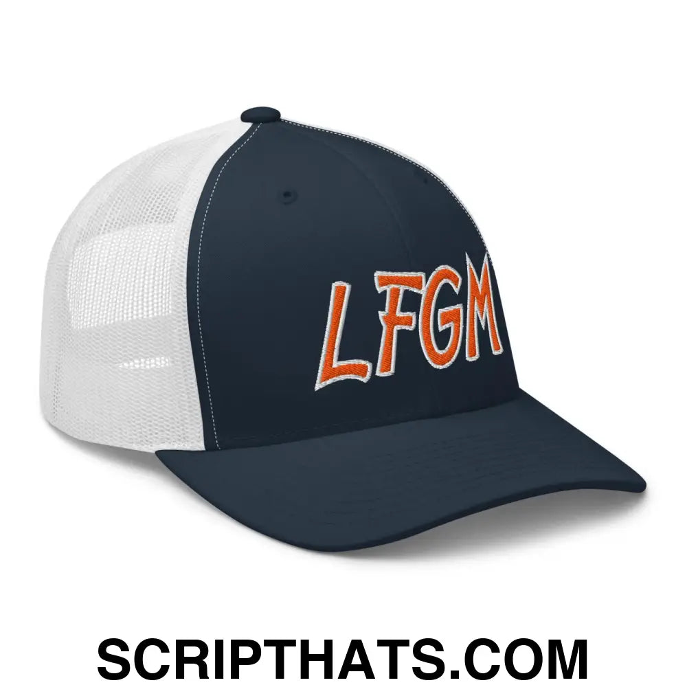 LFGM New York Baseball Mesh Trucker Hat Navy White