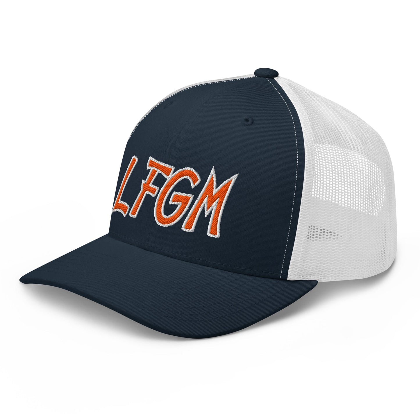 LFGM New York Baseball Mesh Trucker Hat Navy White