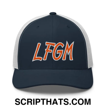 LFGM New York Baseball Mesh Trucker Hat Navy White