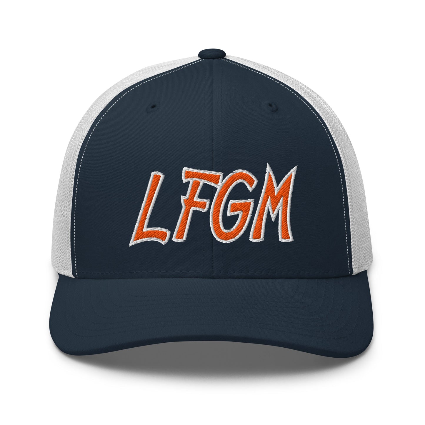 LFGM New York Baseball Mesh Trucker Hat Navy White