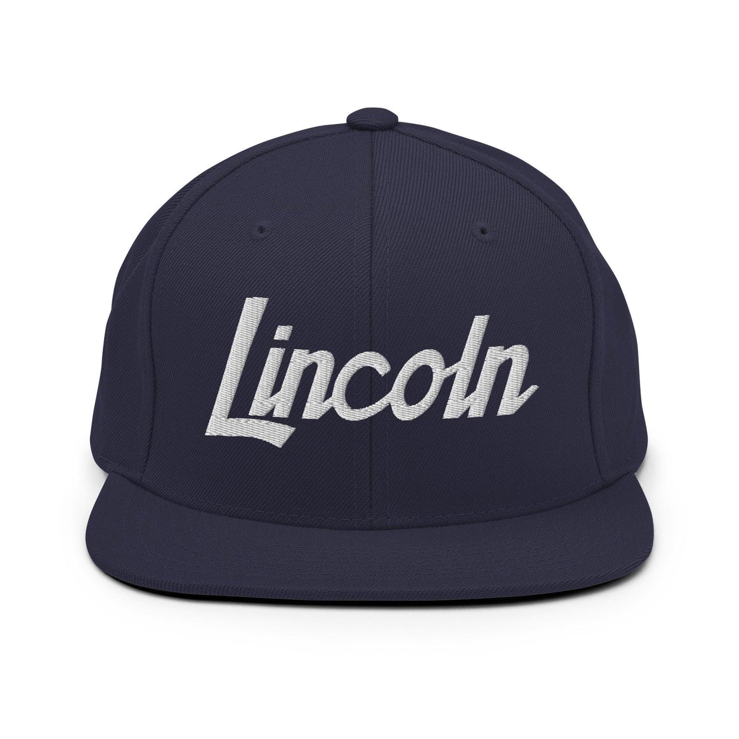 Lincoln Script Snapback Hat Navy