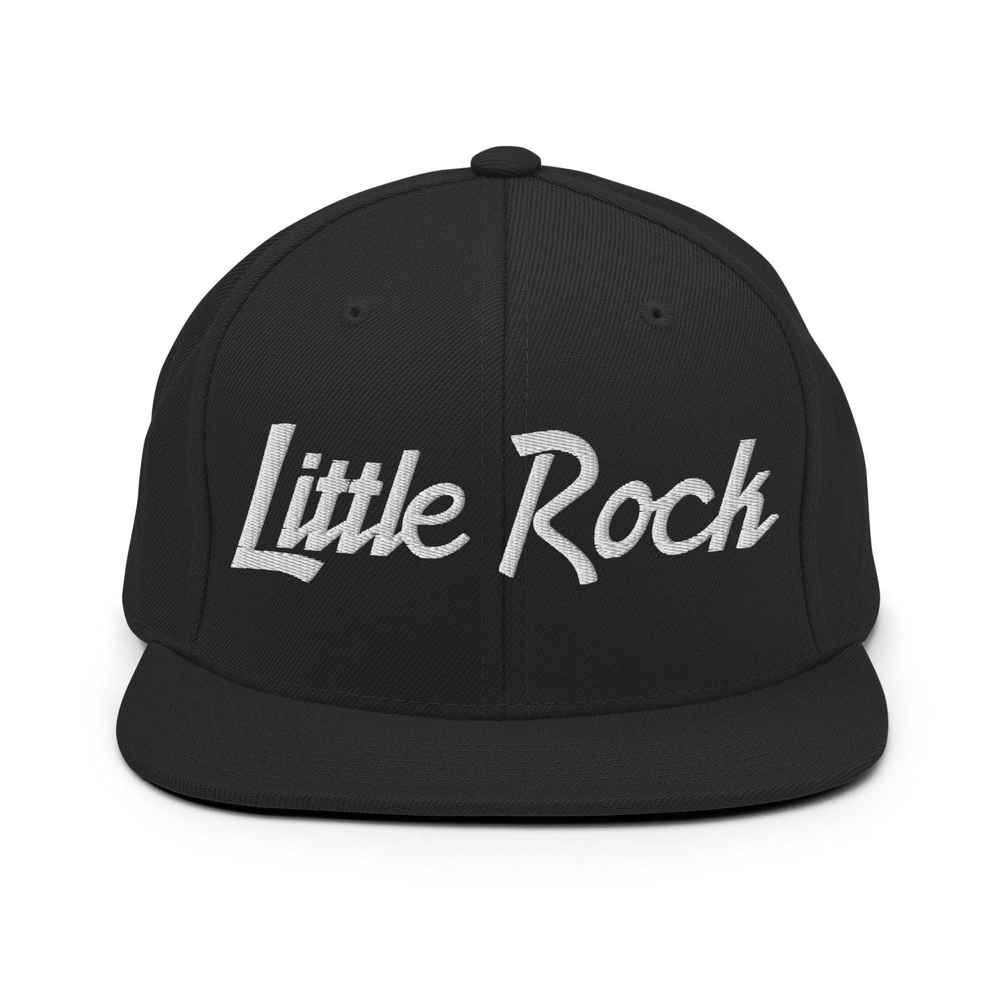 Little Rock Script Snapback Hat Black