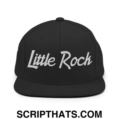 Little Rock Script Snapback Hat Black