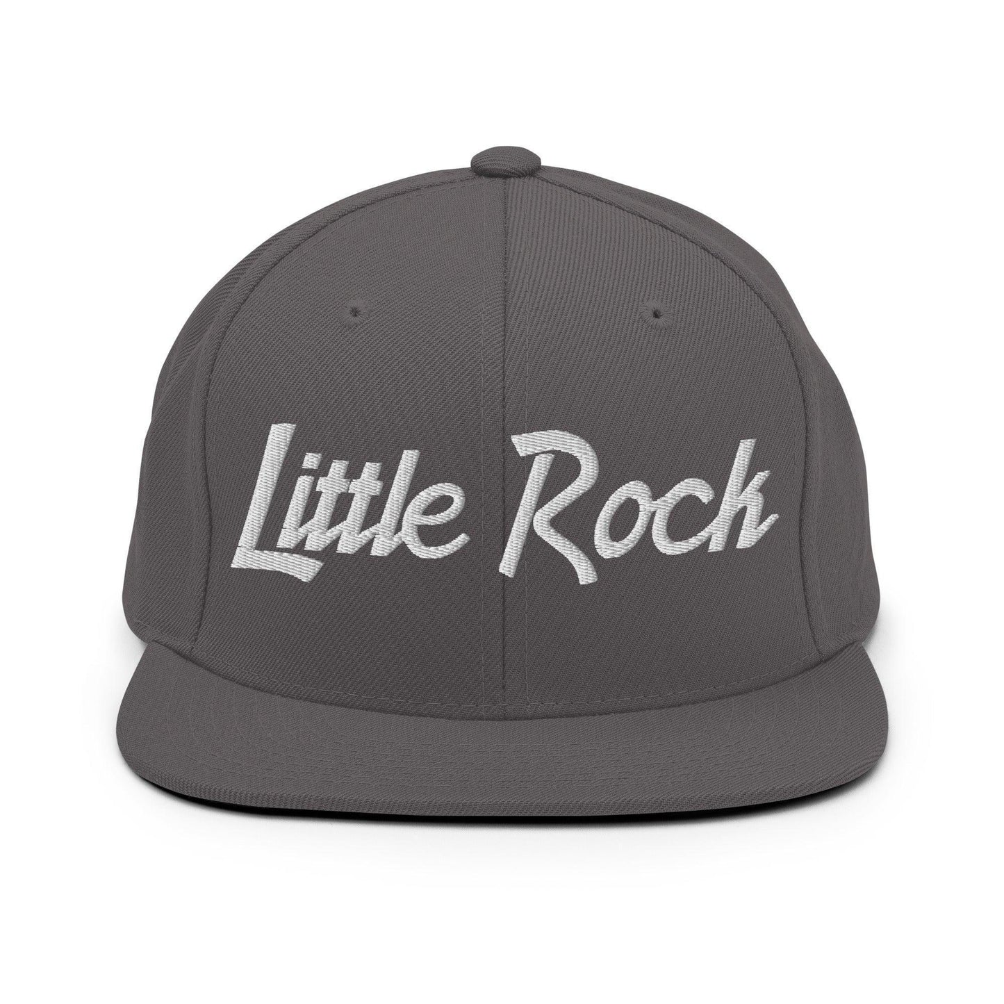 Little Rock Script Snapback Hat Dark Grey