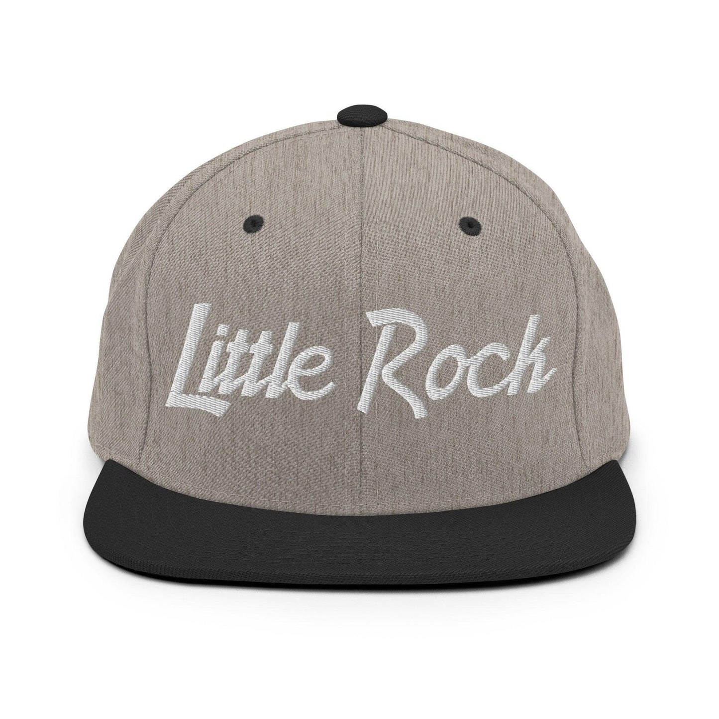 Little Rock Script Snapback Hat Heather Black