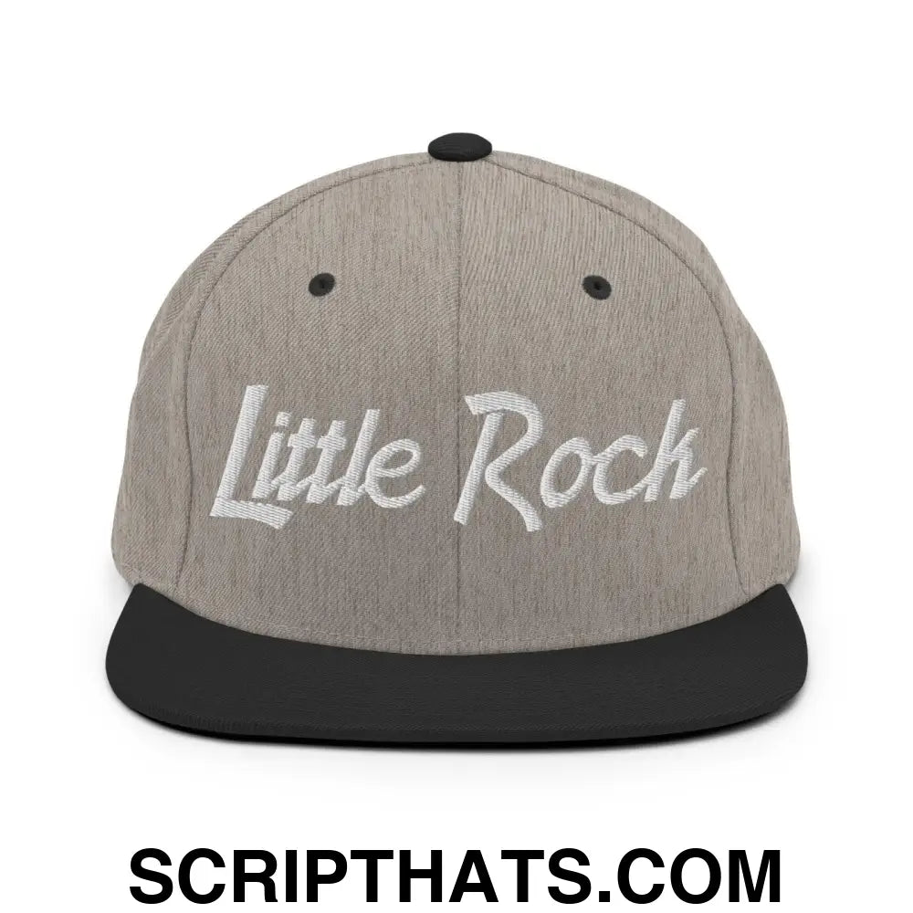 Little Rock Script Snapback Hat Heather Black