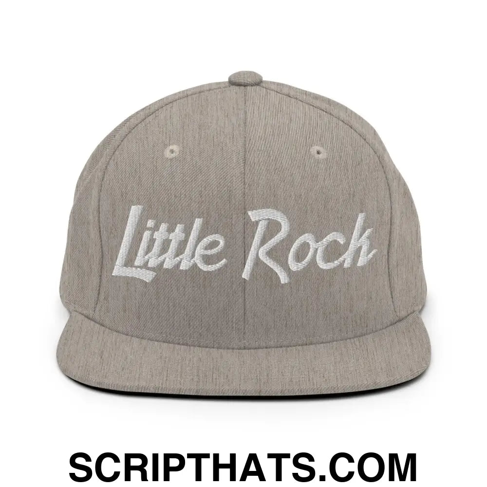 Little Rock Script Snapback Hat Heather Grey