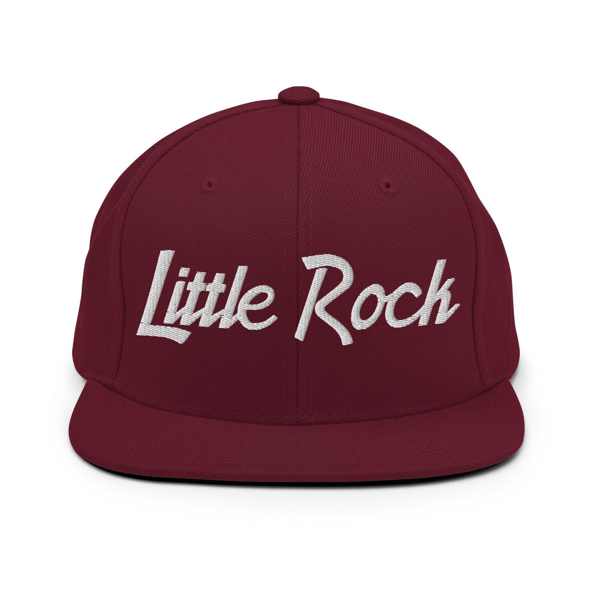 Little Rock Script Snapback Hat Maroon