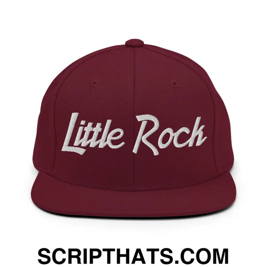 Little Rock Script Snapback Hat Maroon