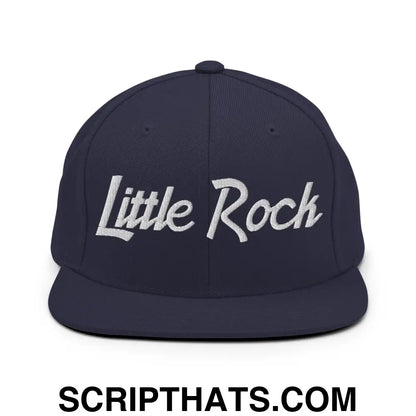 Little Rock Script Snapback Hat Navy