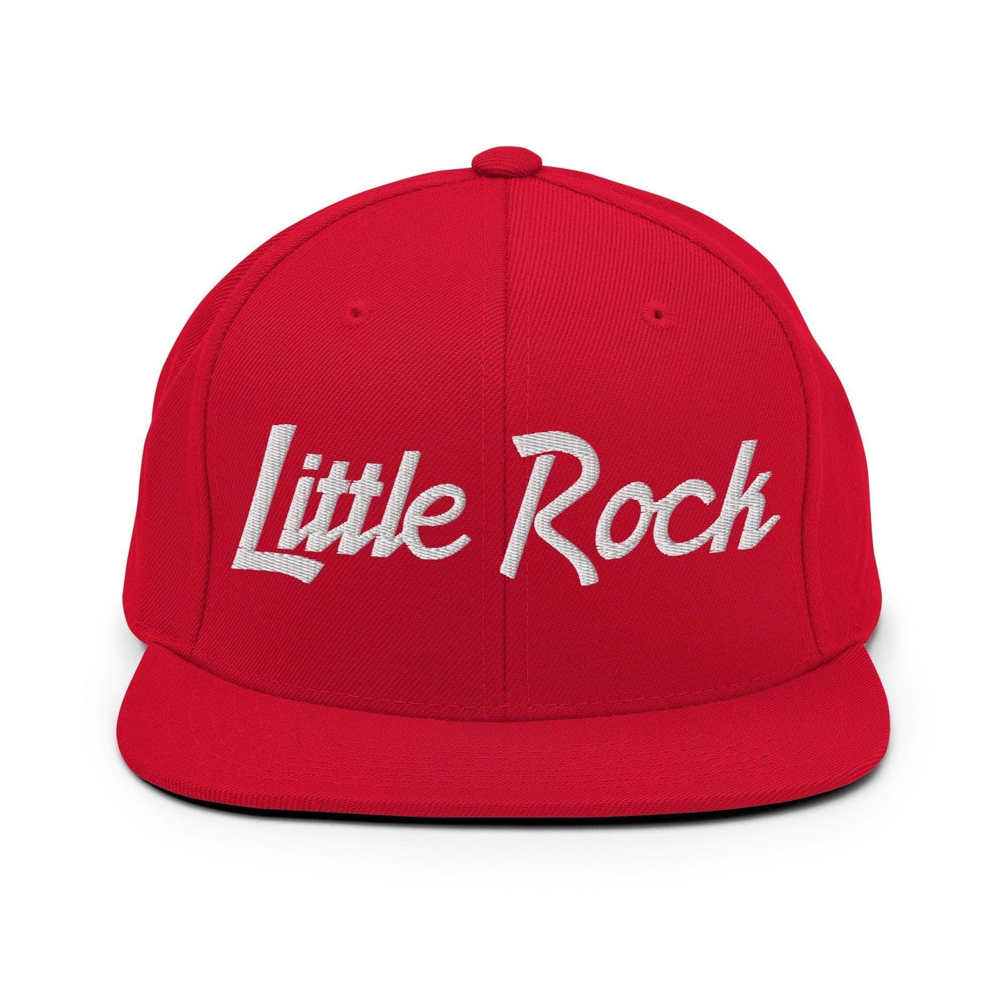 Little Rock Script Snapback Hat Red