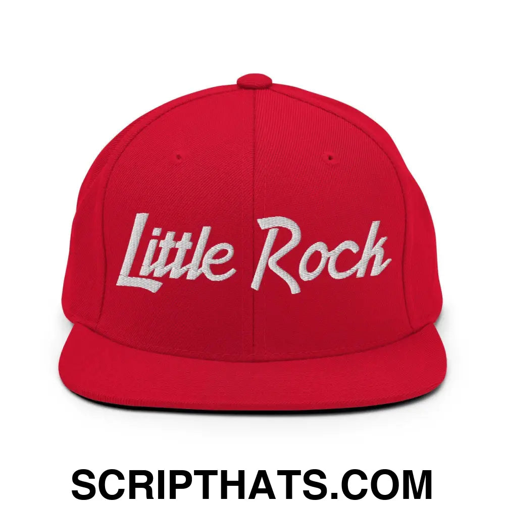 Little Rock Script Snapback Hat Red