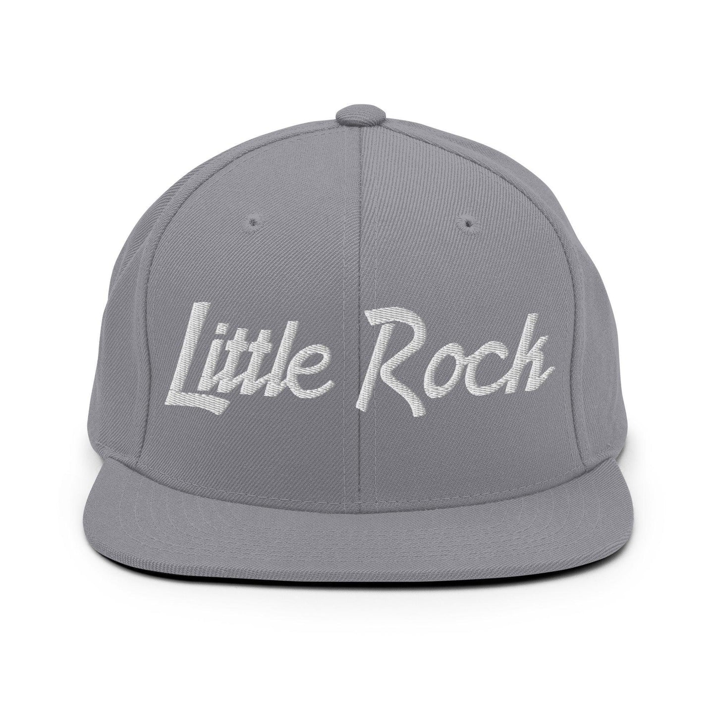 Little Rock Script Snapback Hat Silver