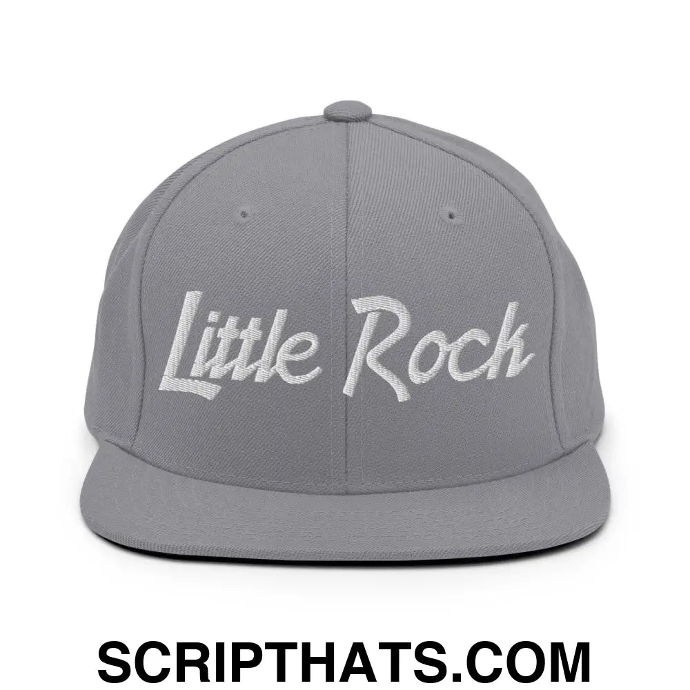 Little Rock Script Snapback Hat Silver