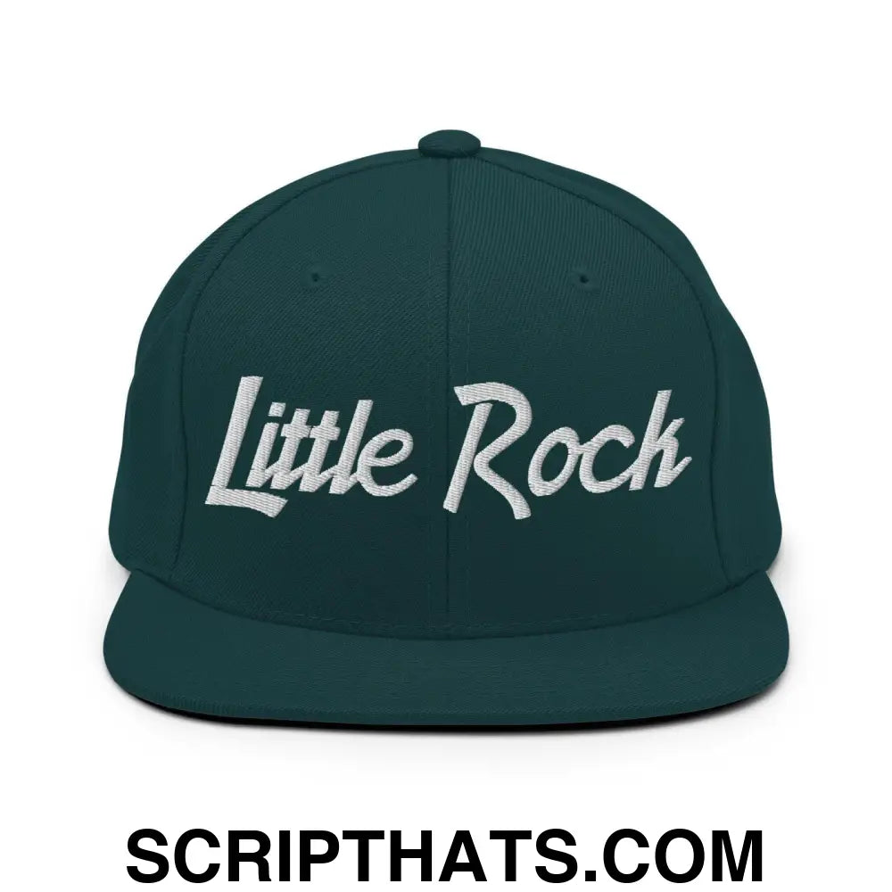 Little Rock Script Snapback Hat Spruce