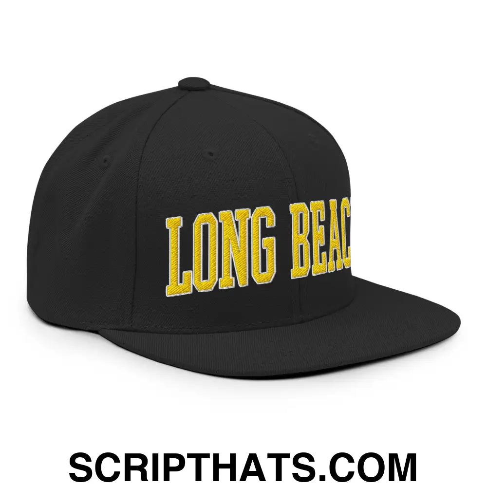 Long Beach Block Snapback Hat Black