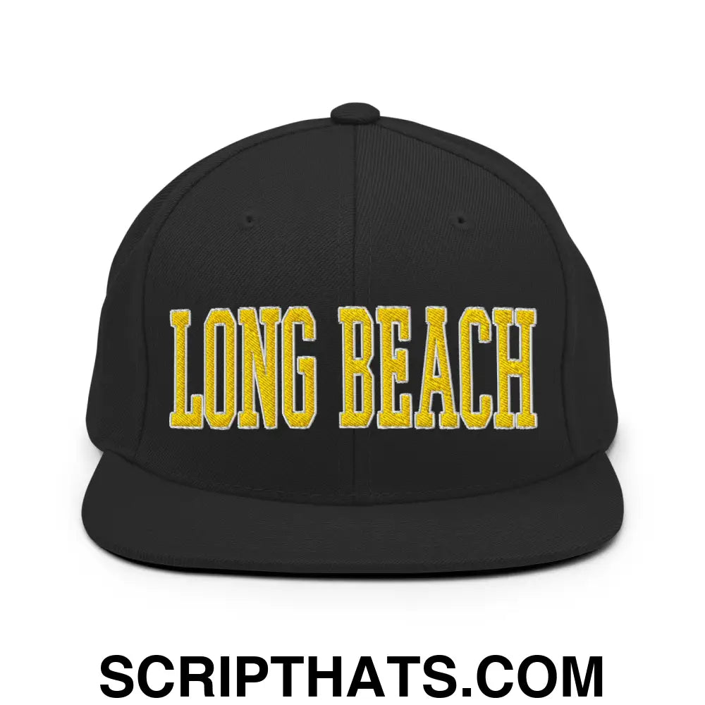 Long Beach Block Snapback Hat Black