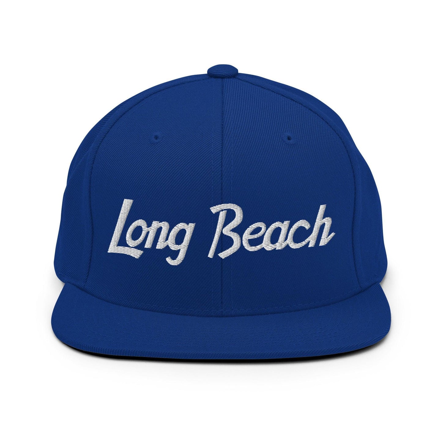 Long Beach Script Snapback Hat Royal Blue