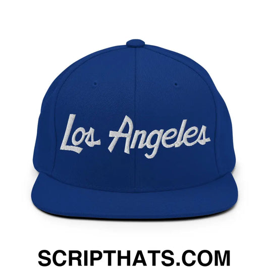 Los Angeles Baseball Script Snapback Hat Royal Blue