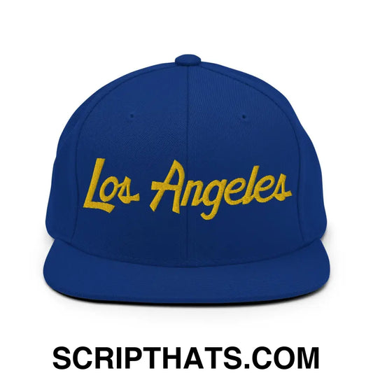 Los Angeles Football Script Snapback Hat Royal Blue