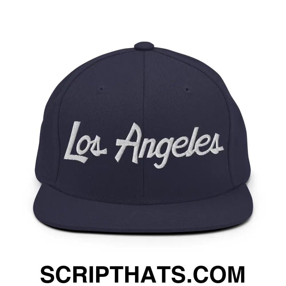 Los Angeles Script Snapback Hat Navy