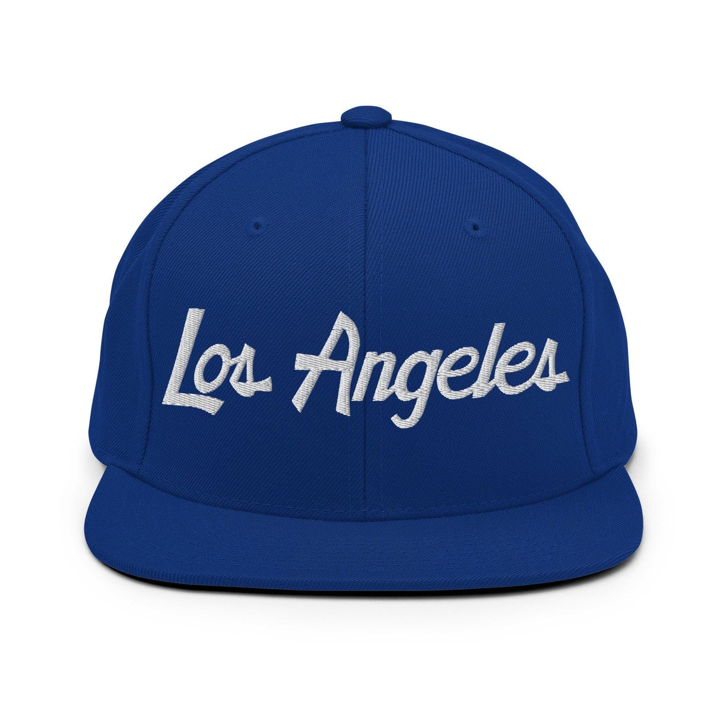 Los Angeles Script Snapback Hat Royal Blue