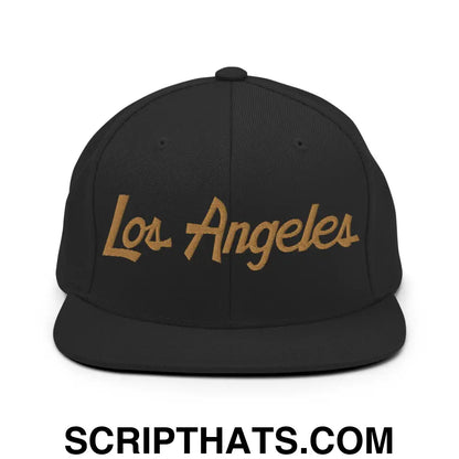 Los Angeles Soccer Script Snapback Hat Black