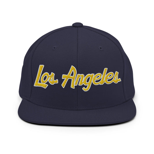 Los Angeles Soccer Script Snapback Hat Navy