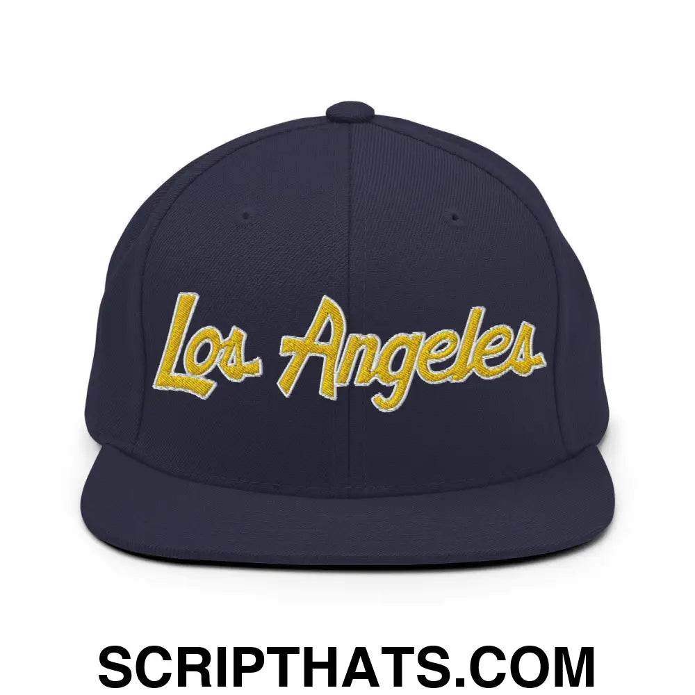 Los Angeles Soccer Script Snapback Hat Navy