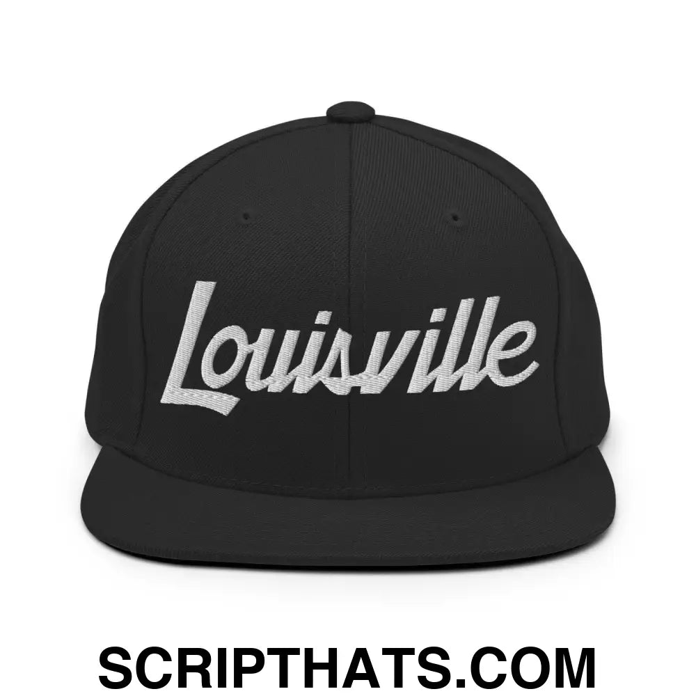 Louisville Script Snapback Hat Black