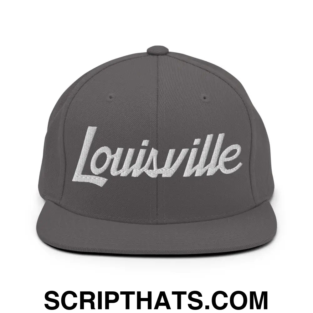 Louisville Script Snapback Hat Dark Grey