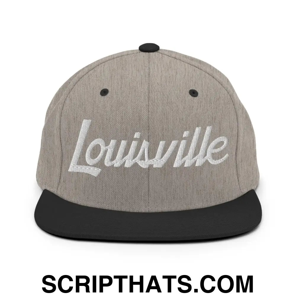 Louisville Script Snapback Hat Heather Black