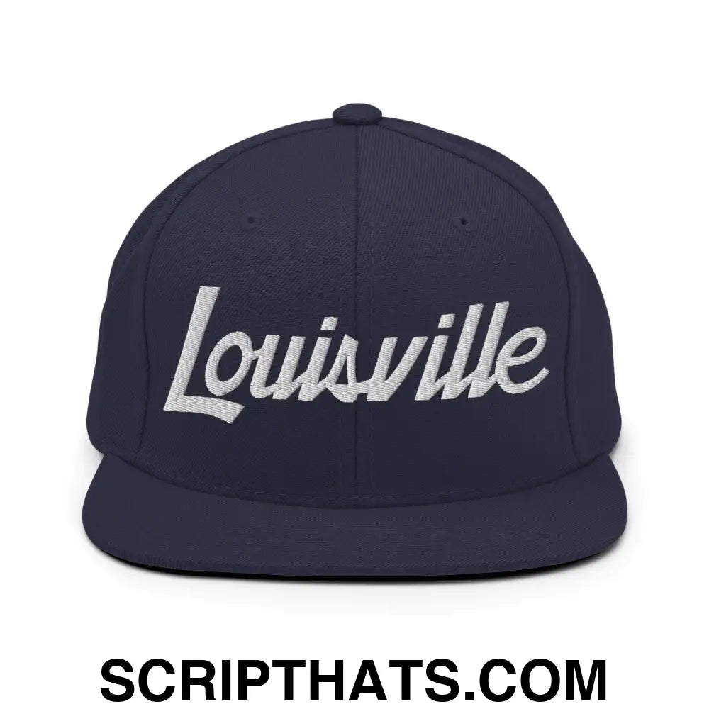 Louisville Script Snapback Hat Navy