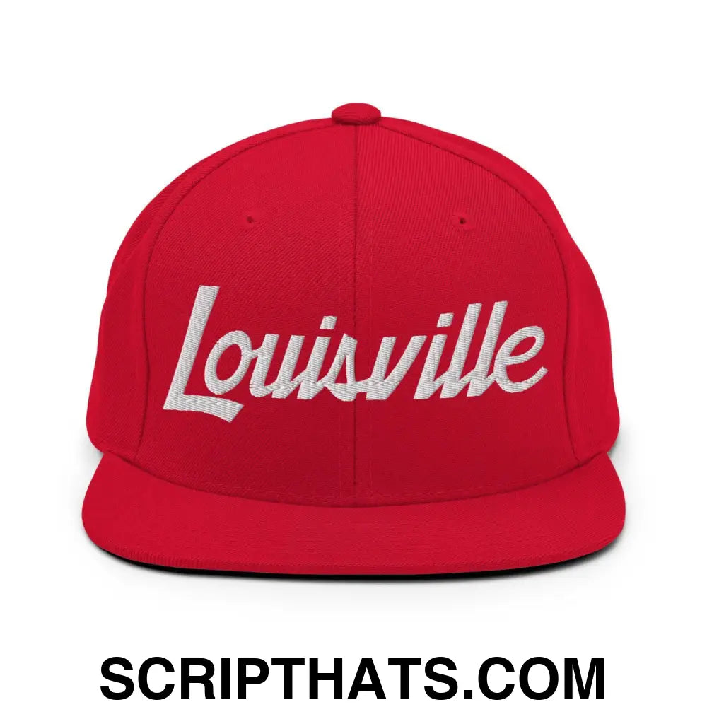 Louisville Script Snapback Hat Red