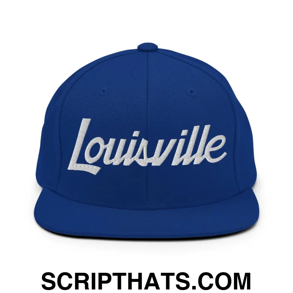 Louisville Script Snapback Hat Royal Blue