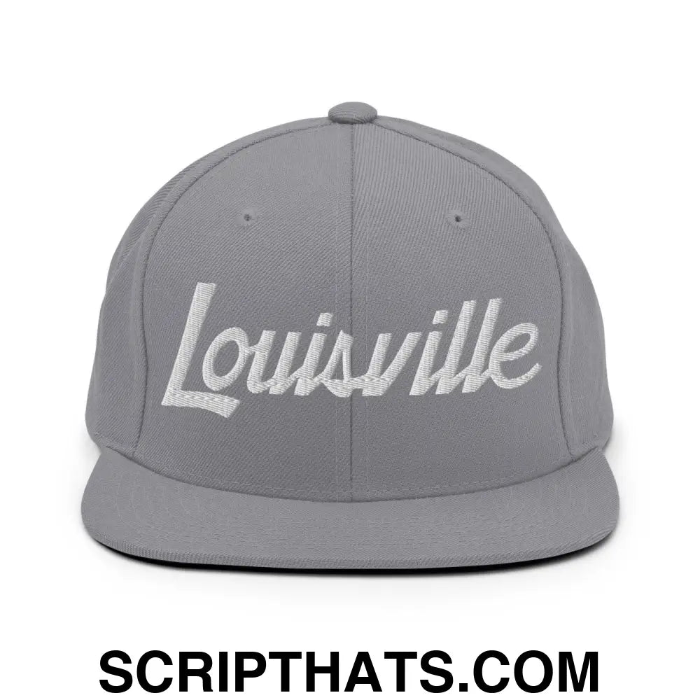 Louisville Script Snapback Hat Silver