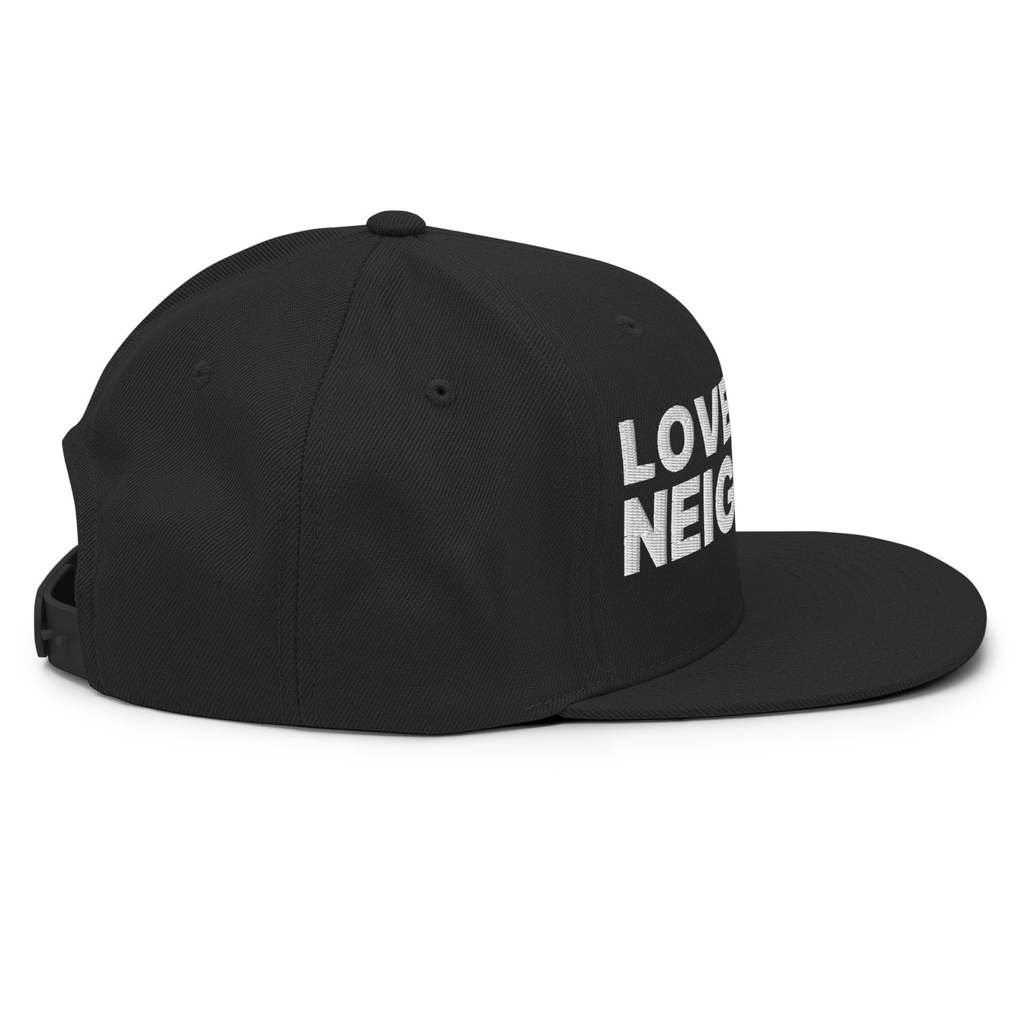 Love Your Neighbor Snapback Hat Black