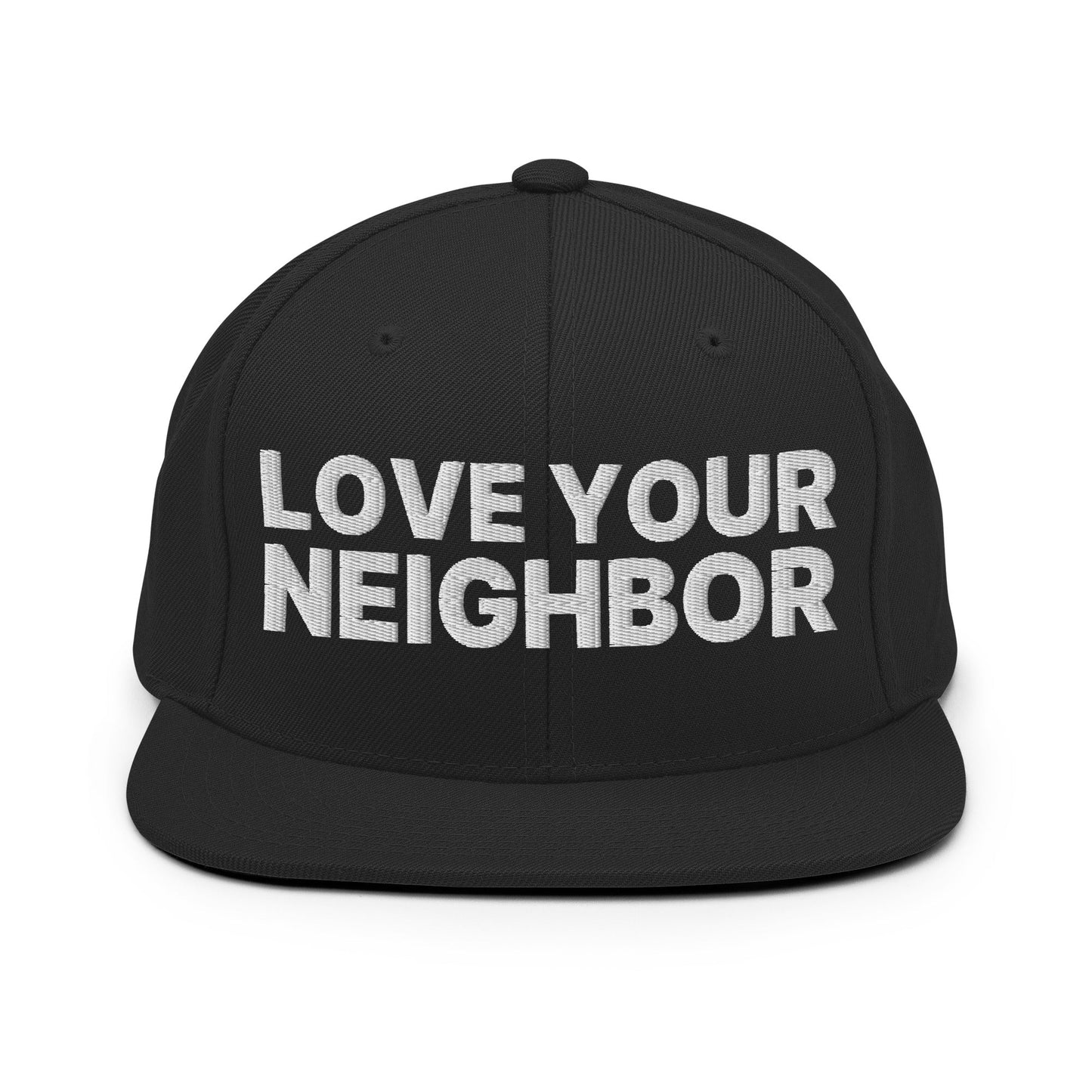 Love Your Neighbor Snapback Hat Black