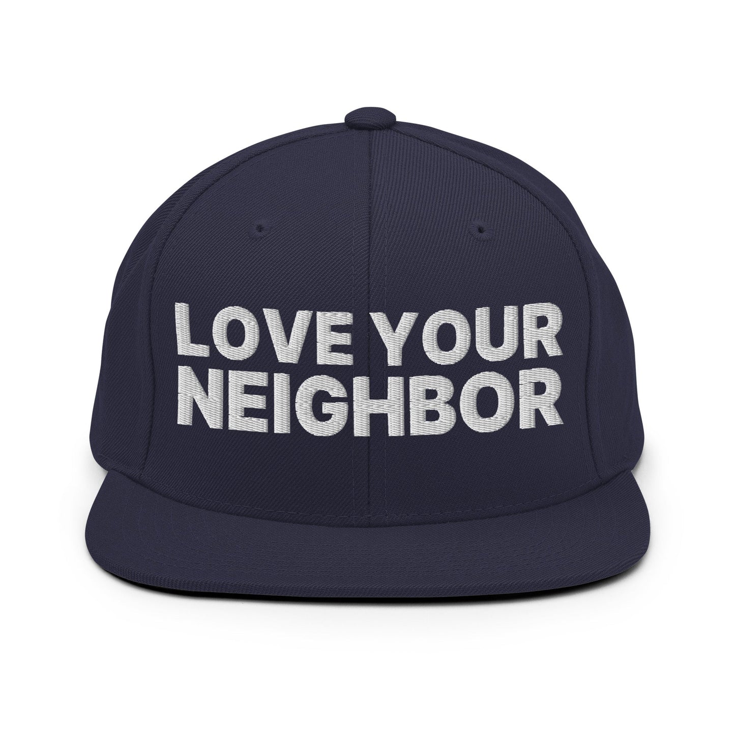 Love Your Neighbor Snapback Hat Navy