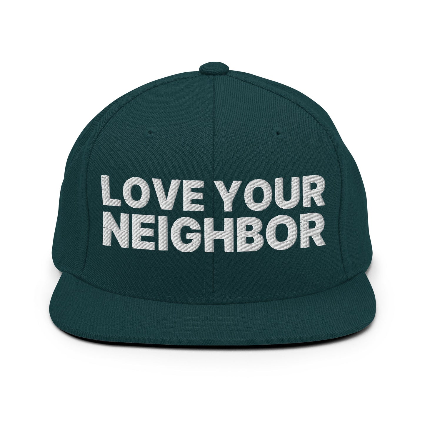 Love Your Neighbor Snapback Hat Spruce