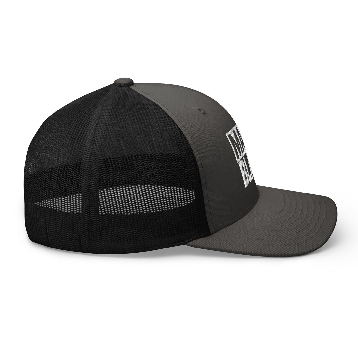 MAGA Black Retro Trucker Hat Charcoal Black