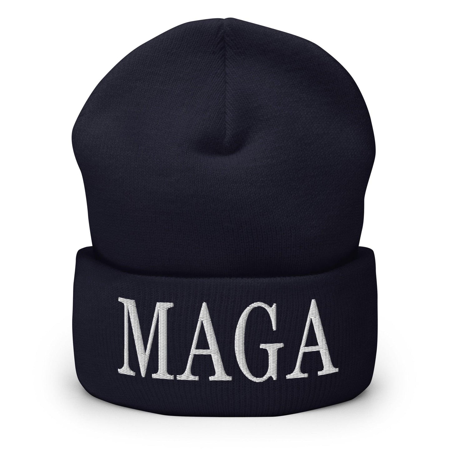 MAGA Make America Great Again Embroidered Knit Cuffed Beanie Navy