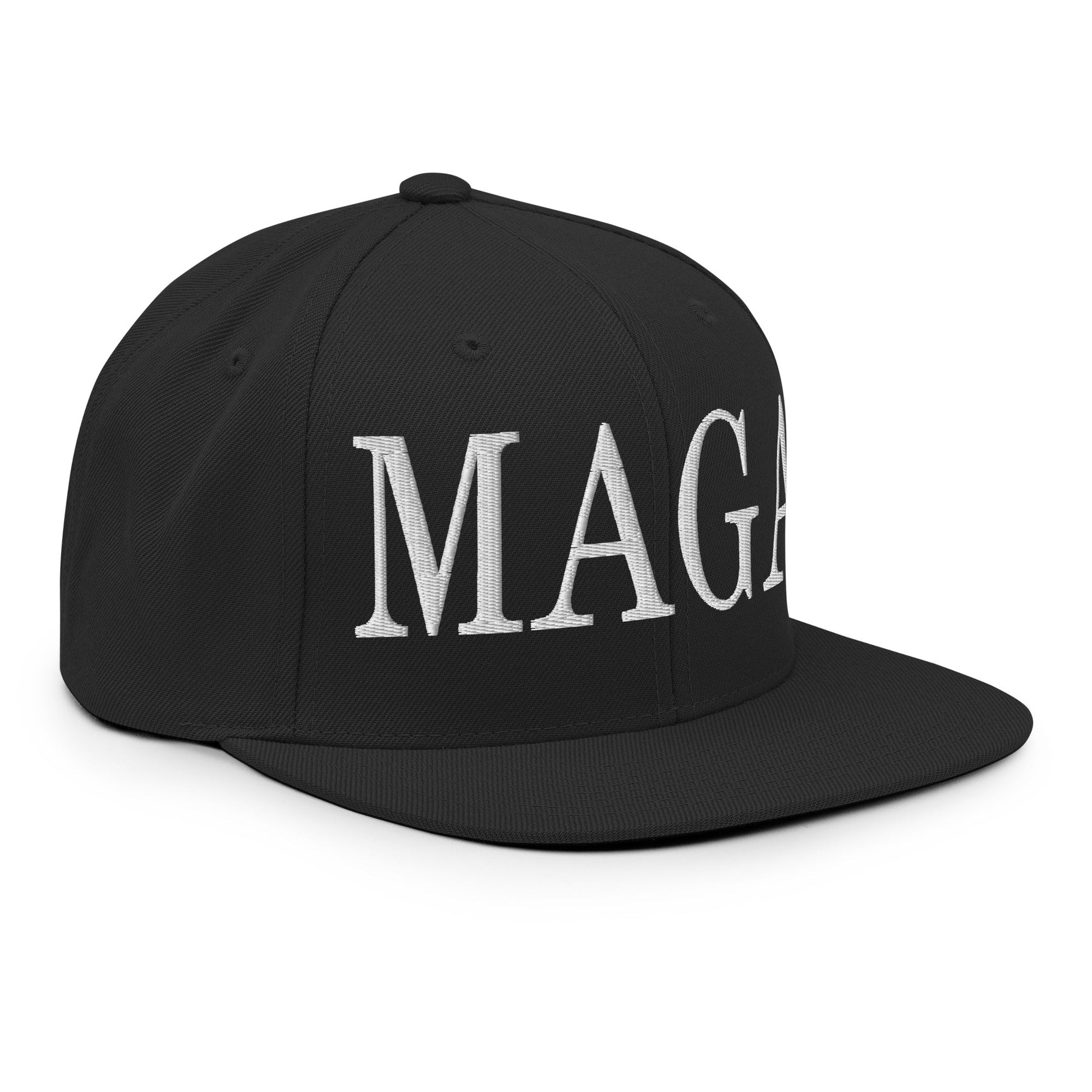 MAGA Make America Great Again Flat Bill Brim Snapback Hat Black