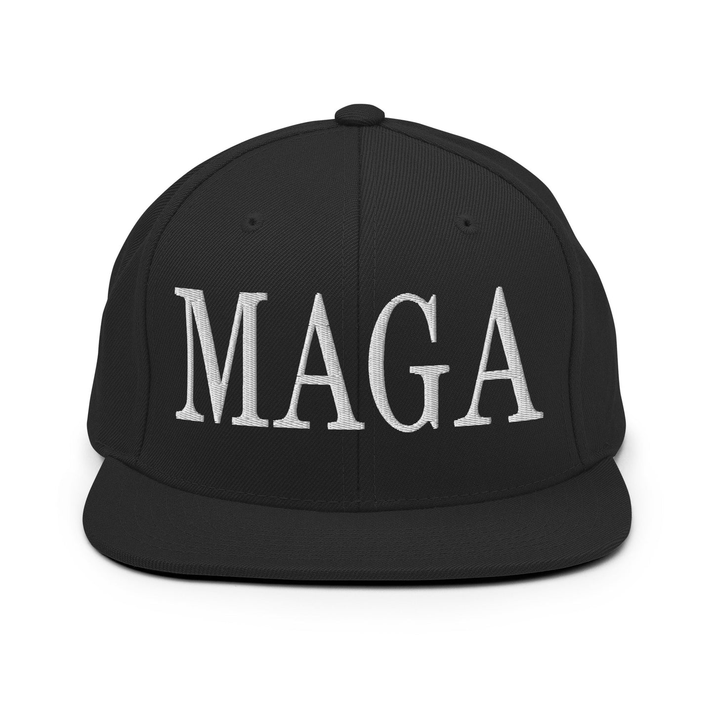 MAGA Make America Great Again Flat Bill Brim Snapback Hat Black