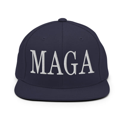 MAGA Make America Great Again Flat Bill Brim Snapback Hat Navy