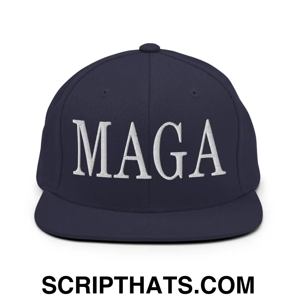 MAGA Make America Great Again Flat Bill Brim Snapback Hat Navy