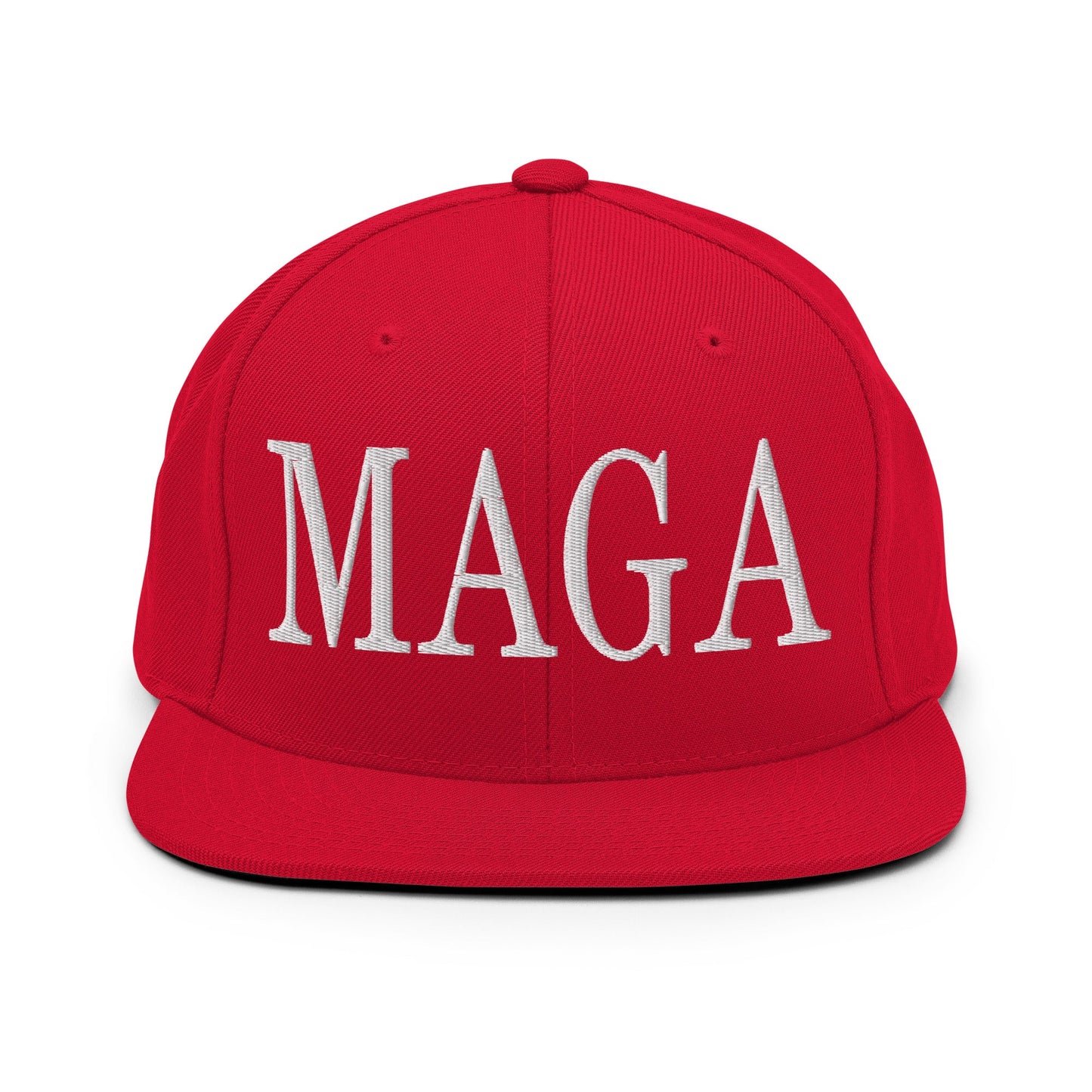 MAGA Make America Great Again Flat Bill Brim Snapback Hat Red