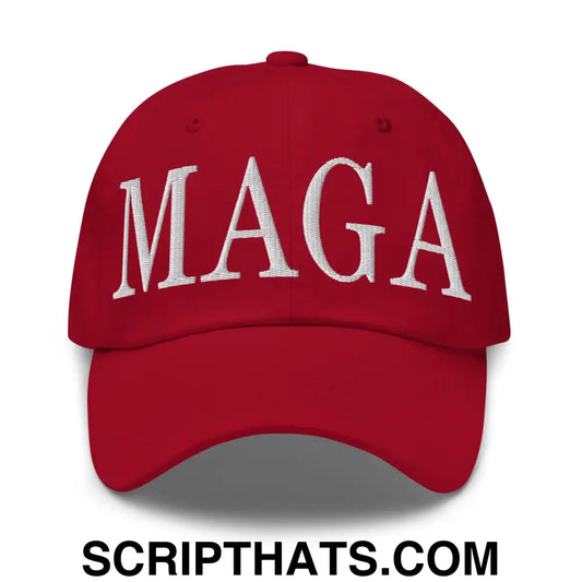 MAGA Make America Great Again Golf Dad Hat Cranberry