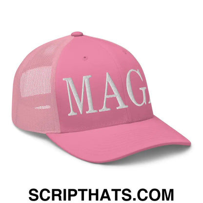 MAGA Make America Great Again Retro Trucker Hat Pink