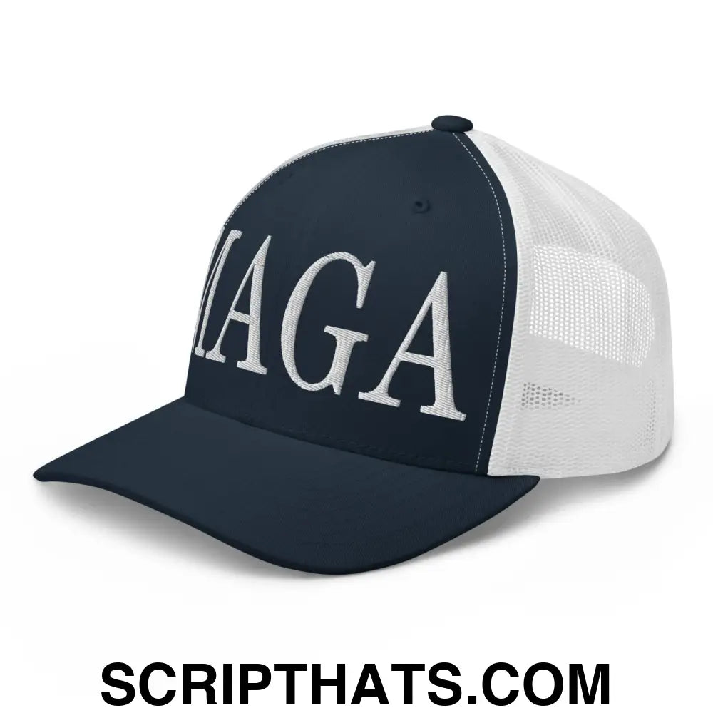 MAGA Make America Great Again Retro Trucker Hat Navy White